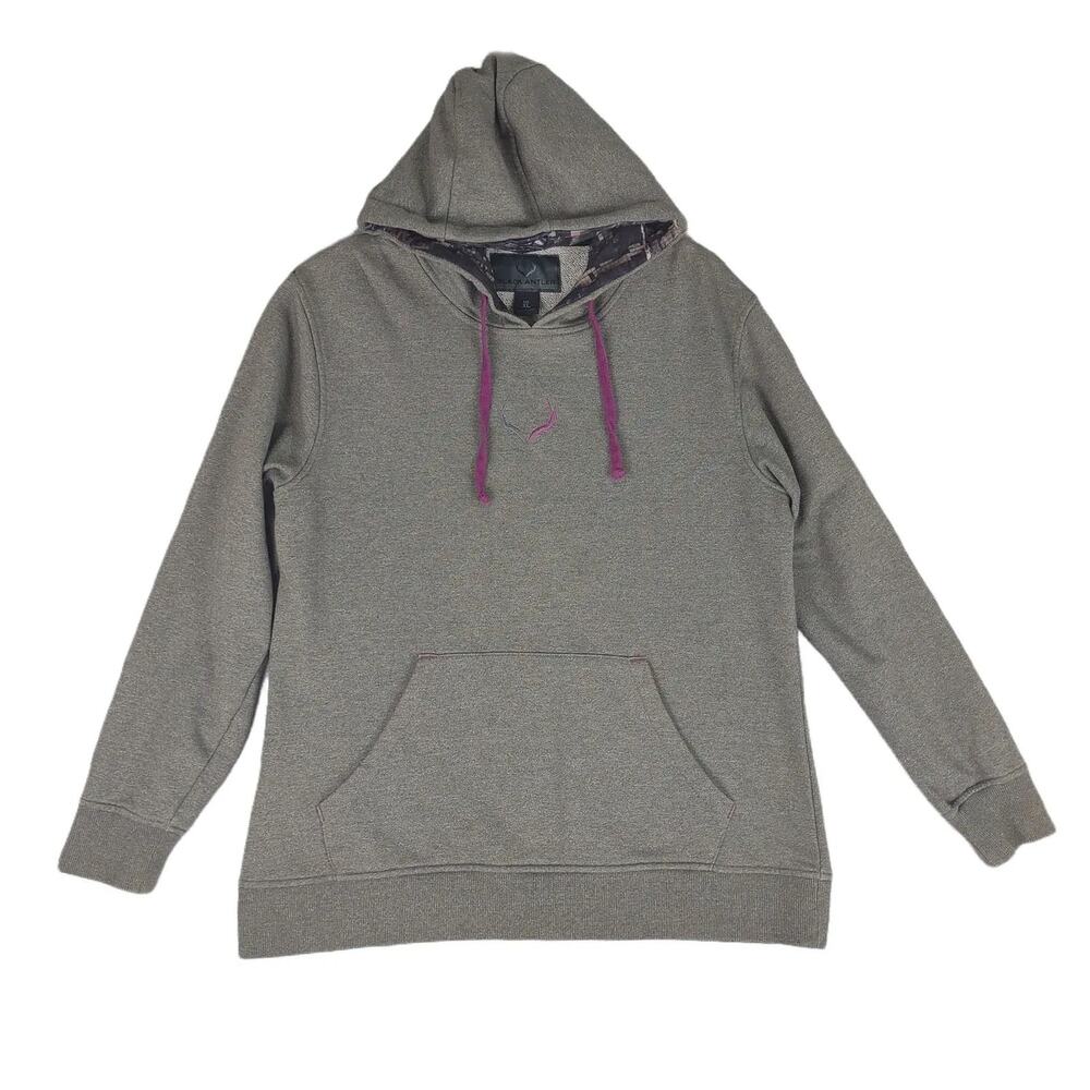 Black Antler Women's XL Pullover Hoodie Sweatshirt, Camo Hood Hunting, Pockets‎